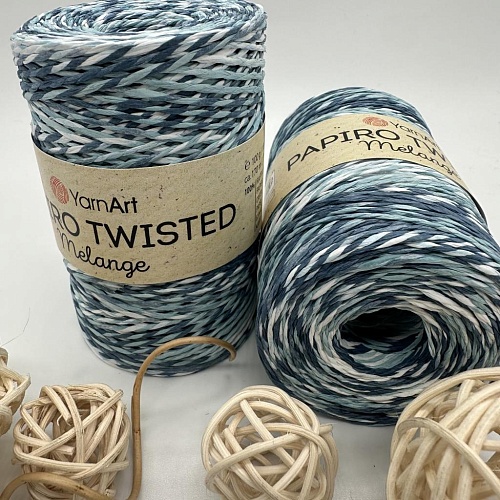Пряжа Рафия крученая Papiro Twisted melange