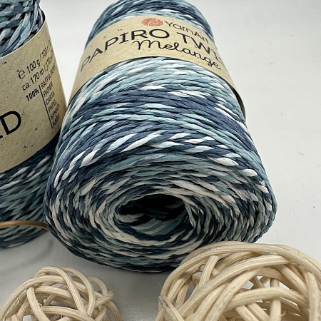 Пряжа Рафия крученая Papiro Twisted melange