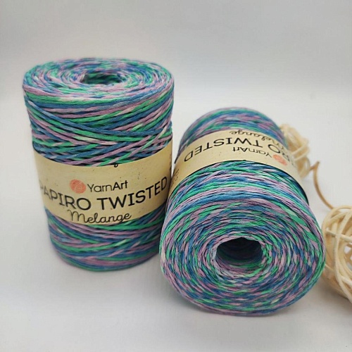 Пряжа Рафия крученая Papiro Twisted melange
