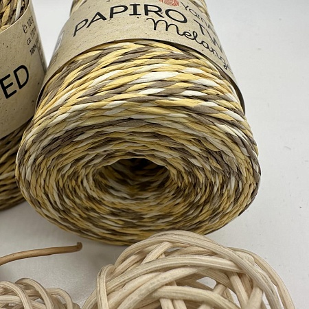 Пряжа Рафия крученая Papiro Twisted melange